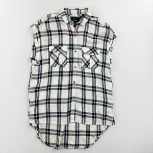 RAILS X‎ FREE PEOPLE Plaid Flannel Sleeveless Top Size XS Womens White Black